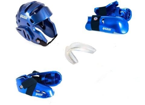 ProForce Sparring Gear ch xs/12-13 / Small ProForce Lighting 5 Piece Sparring Gear Combo Set BLUE with FREE mouth piece