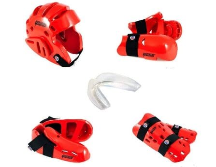 ProForce Sparring Gear ch xs/12-13 / Small ProForce Lighting 7 Piece Sparring Gear Combo Set RED