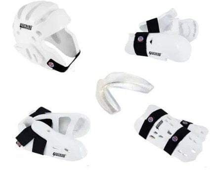 ProForce Sparring Gear ch xs/12-13 / Small ProForce Lighting 7 Piece Sparring Gear Combo Set WHITE