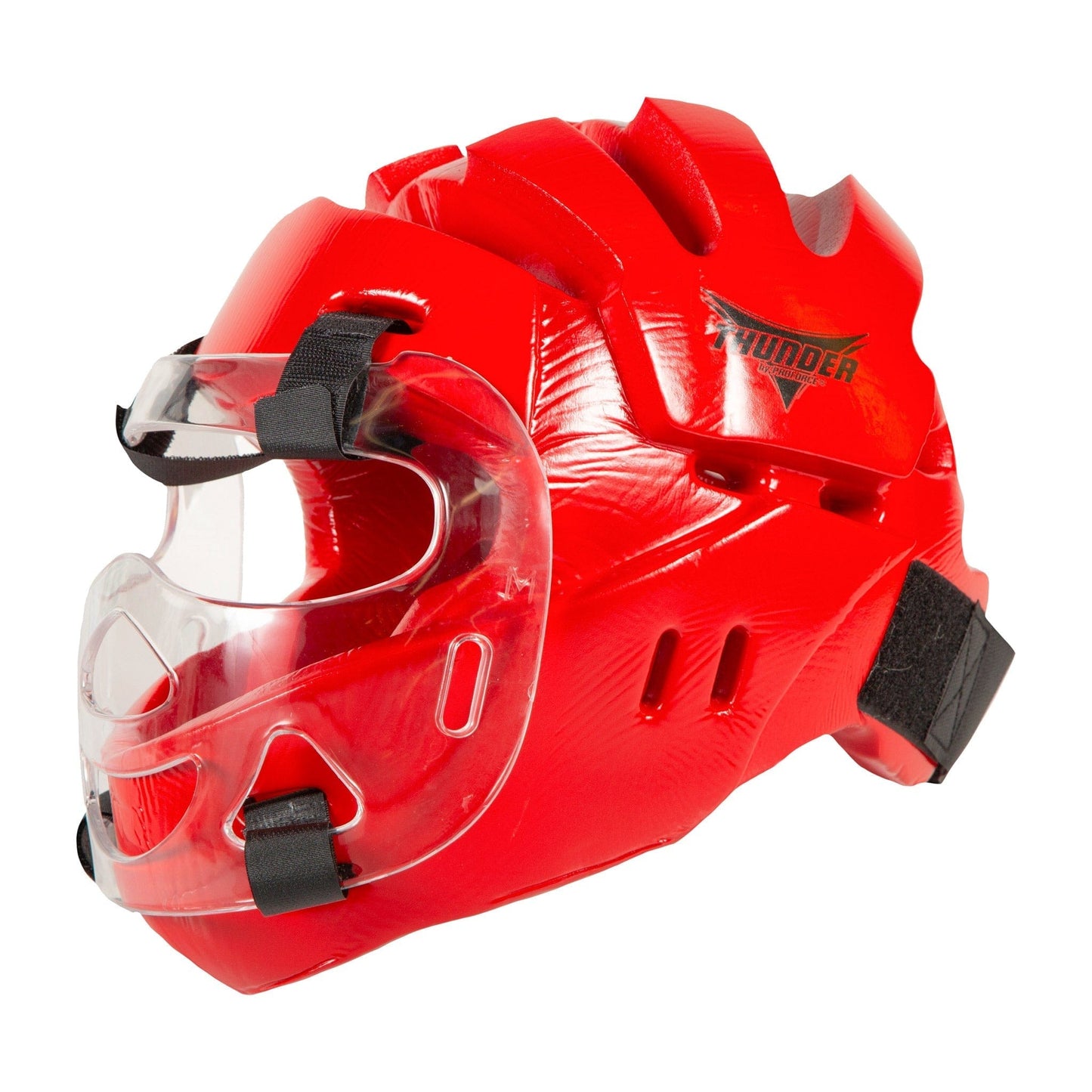 ProForce Sparring Gear ProForce Lighting 5 Piece Sparring Gear Combo Set RED with Full head and face mask