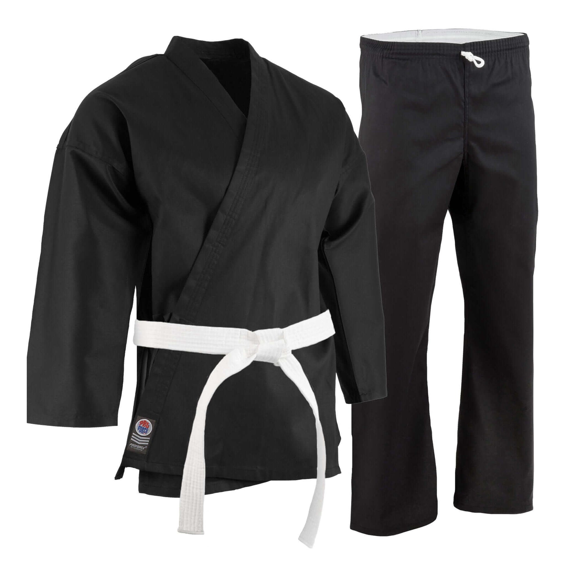 ProForce sporting goods Black / 0000 ch-xxxs ProForce 5 oz Karate Uniform Elastic Drawstring Pants- 60/40 Blend