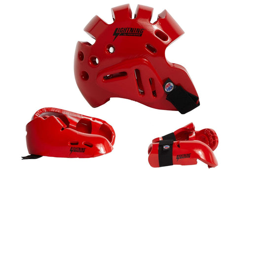 ProForce sporting goods ch xs/12-13 / Small ProForce Lighting 5 Piece Sparring Gear Combo Set RED