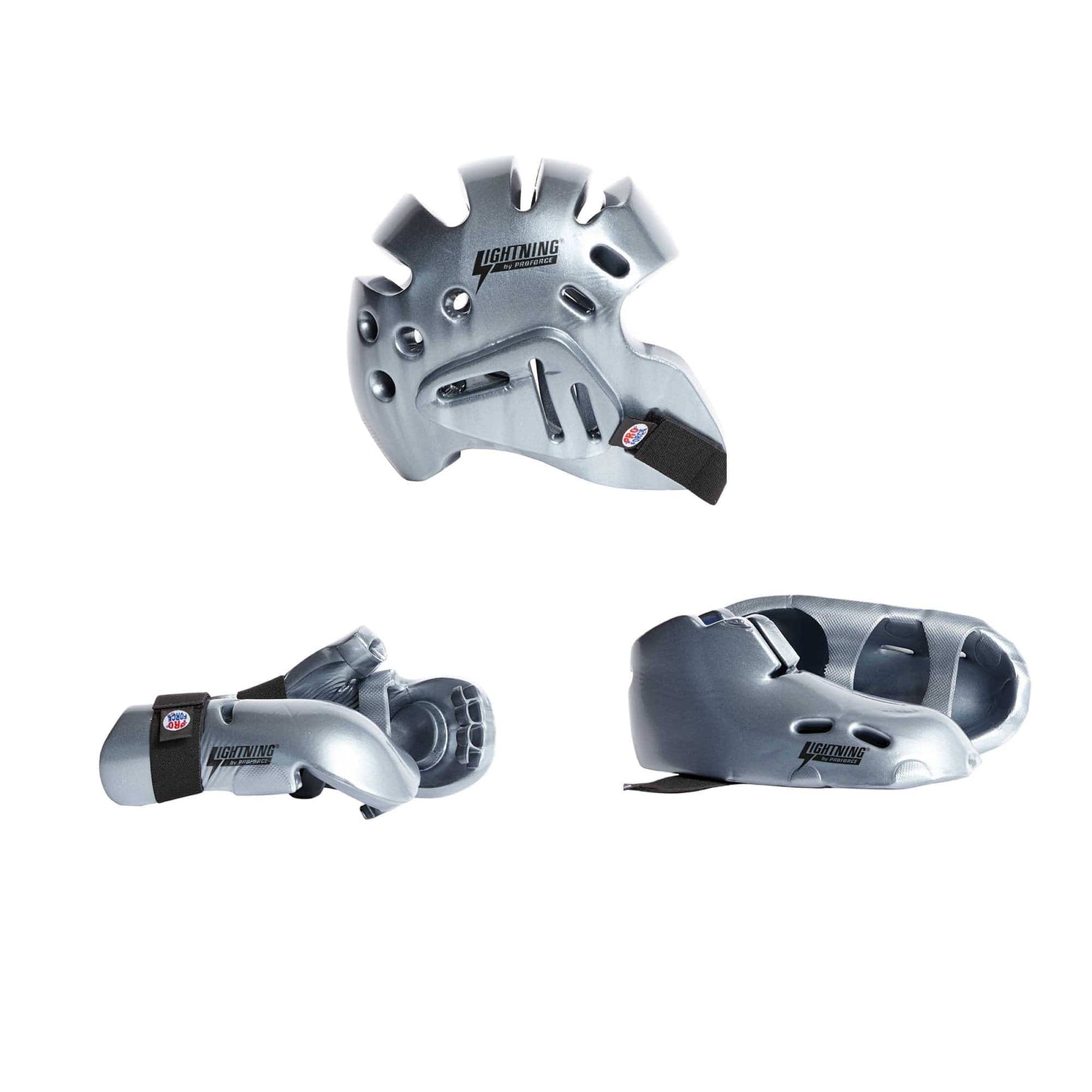 ProForce sporting goods ch xs/12-13 / Small ProForce Lighting 5 Piece Sparring Gear Combo Set SILVER