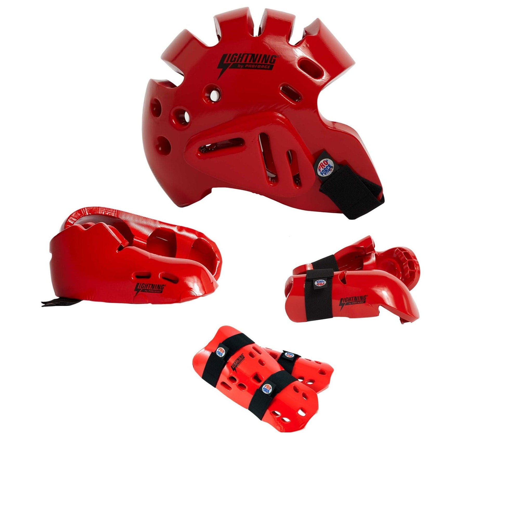ProForce sporting goods ch xs/12-13 / Small ProForce Lighting 7 Piece Sparring Gear Combo Set RED