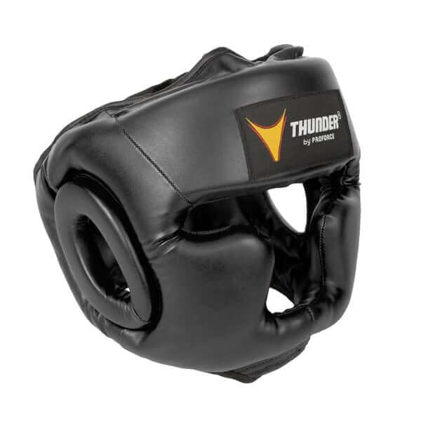 ProForce Sporting Goods Small/Medium ProForce Thunder Vinyl Full-Face Boxing Headgear Black